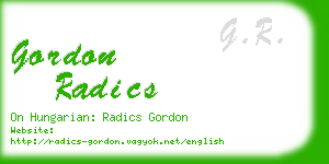 gordon radics business card